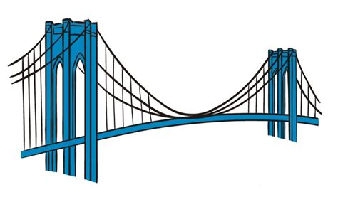 drawing of a suspension bridge